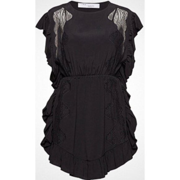 IRO Zestful Lace Inset Black Mini Dress Size 34 XS - Picture 6 of 16